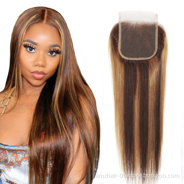 Yeswigs 13X4 13X6 Swiss HD Lace Frontal  Wholesale Raw Indian Human Hair 4X4 5X5 Pre Plucked  Lace Closure Brown Color Straight